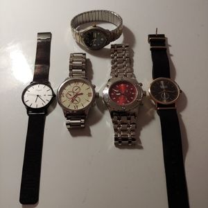Lot of 5 Mens Watches Need Batteries Fashion